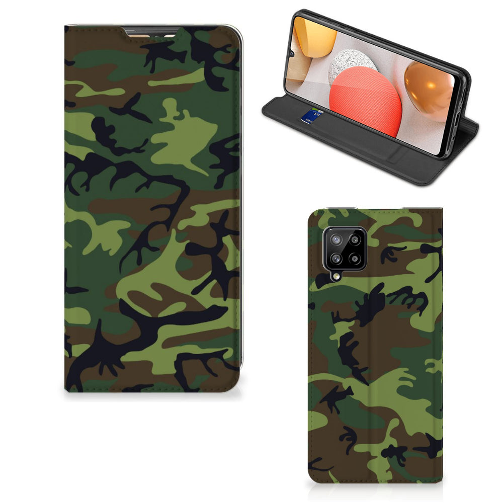 Samsung Galaxy A42 Hoesje met Magneet Army Dark