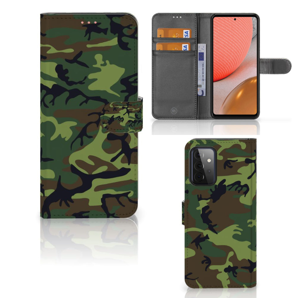 Samsung Galaxy A72 Telefoon Hoesje Army Dark