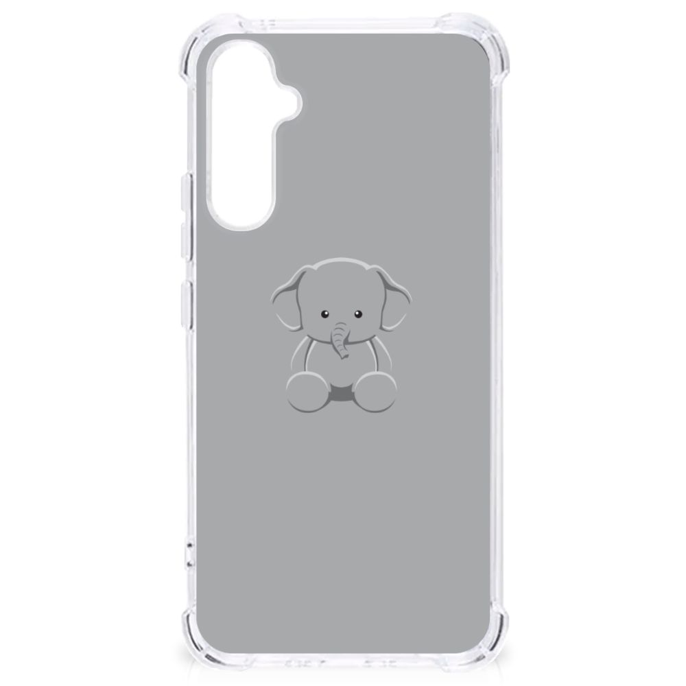Samsung Galaxy A34 Stevig Bumper Hoesje Grijs Baby Olifant B2C Telecom
