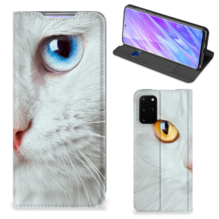 Samsung Galaxy S20 Plus Hoesje maken Witte Kat