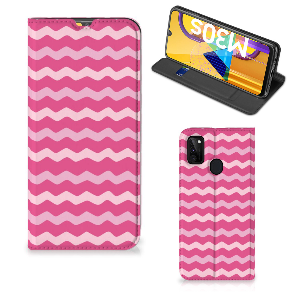 Samsung Galaxy M30s | M21 Hoesje met Magneet Waves Pink - B2C Telecom