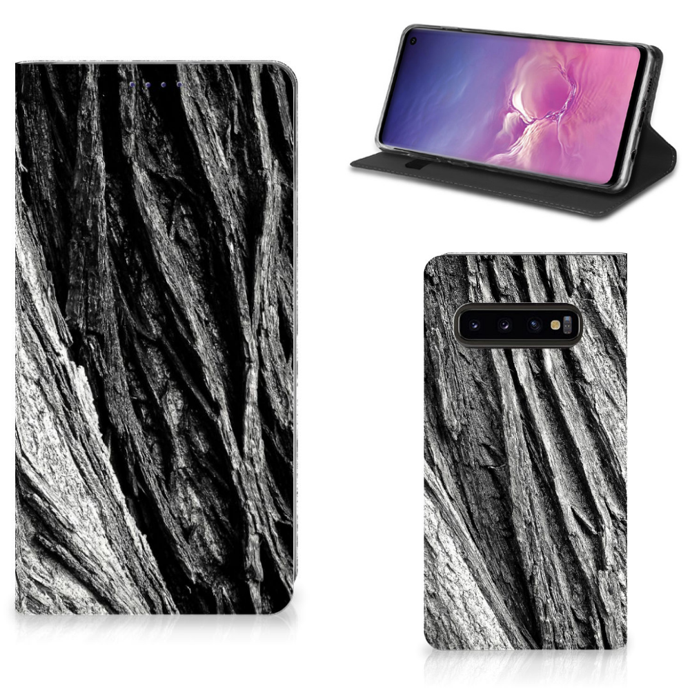 Book Wallet Case Samsung Galaxy S10 Boomschors Grijs