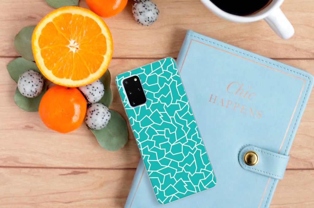 Samsung Galaxy S20 Plus Hoesje maken Cracks Blue B2C Telecom