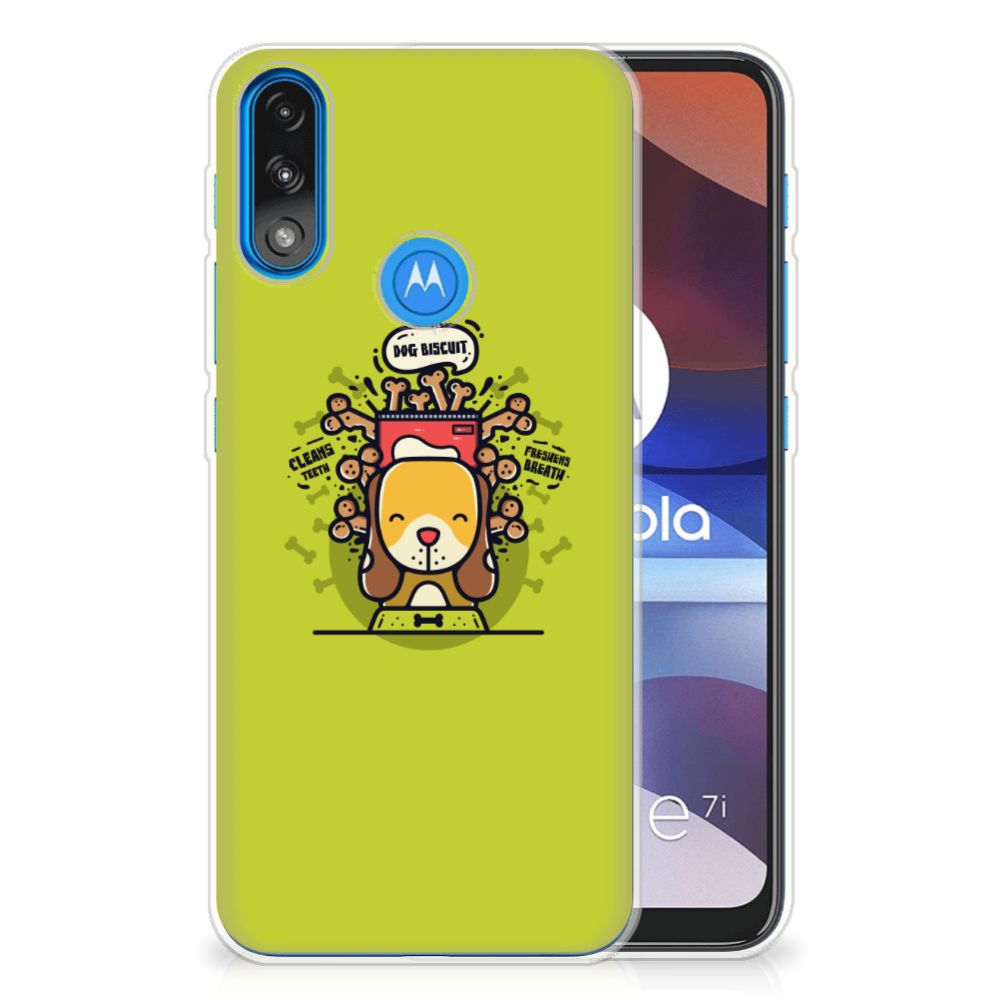 Motorola Moto E7/E7i Power Telefoonhoesje met Naam Doggy Biscuit B2C Telecom