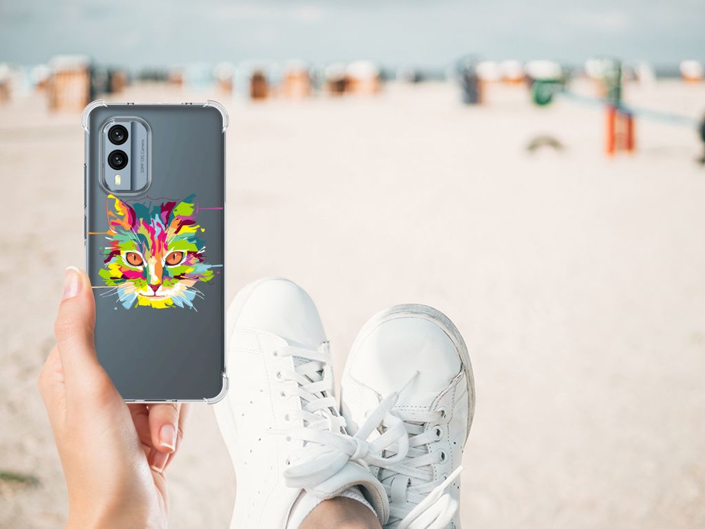 Nokia X30 Stevig Bumper Hoesje Cat Color B2C Telecom