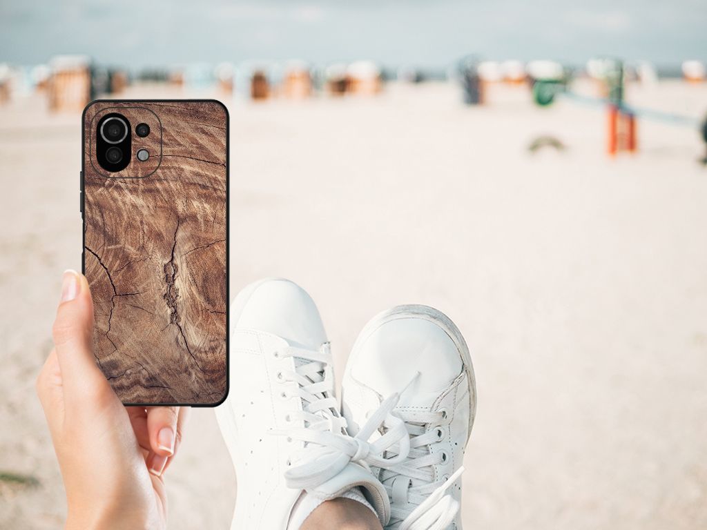 Xiaomi 11 Lite 5G NE | Mi 11 Lite Houten Print Telefoonhoesje Tree Trunk B2C Telecom
