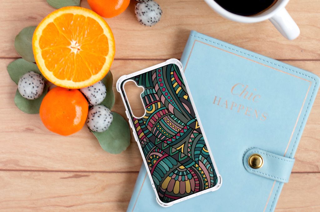 Samsung Galaxy A34 Doorzichtige Silicone Hoesje Aztec B2C Telecom