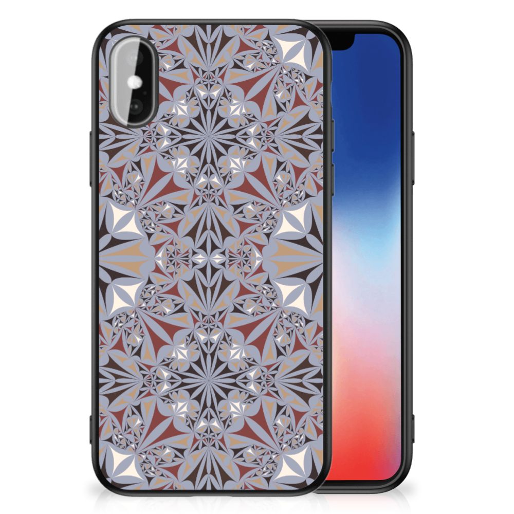 iPhone X | Xs Marmeren Print Telefoonhoesje Flower Tiles
