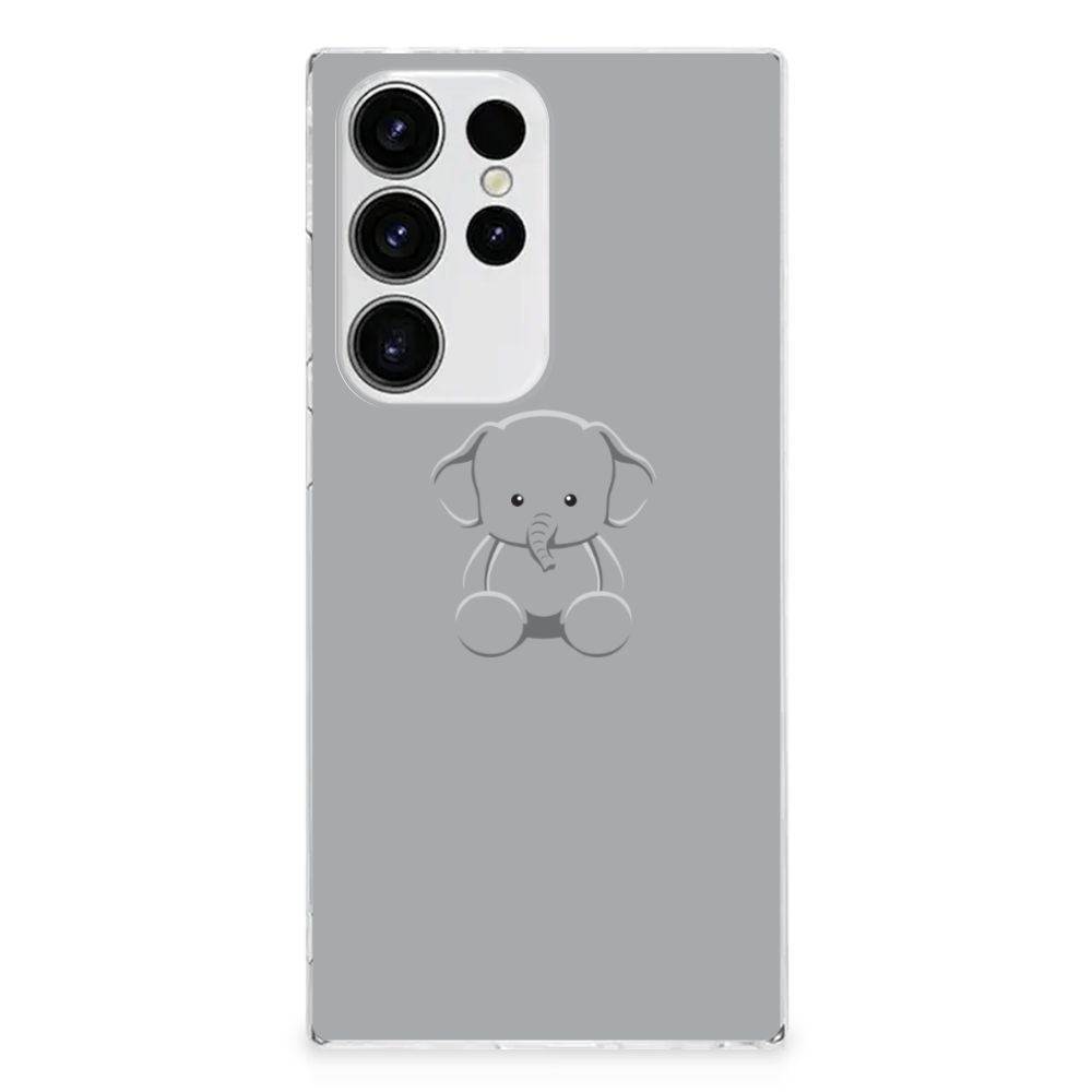 Samsung Galaxy S23 Ultra Telefoonhoesje met Naam Grijs Baby Olifant B2C Telecom