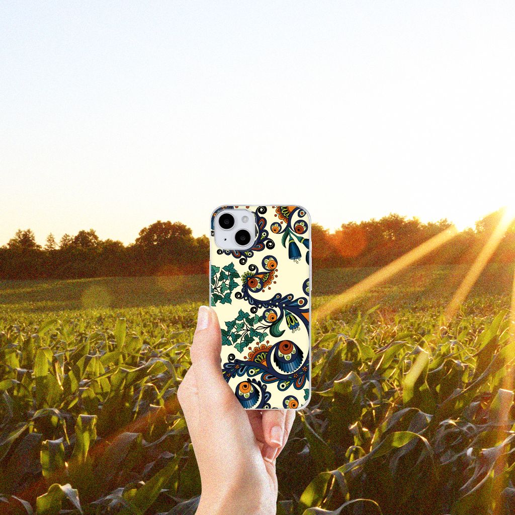 Siliconen Hoesje iPhone 15 Barok Flower B2C Telecom