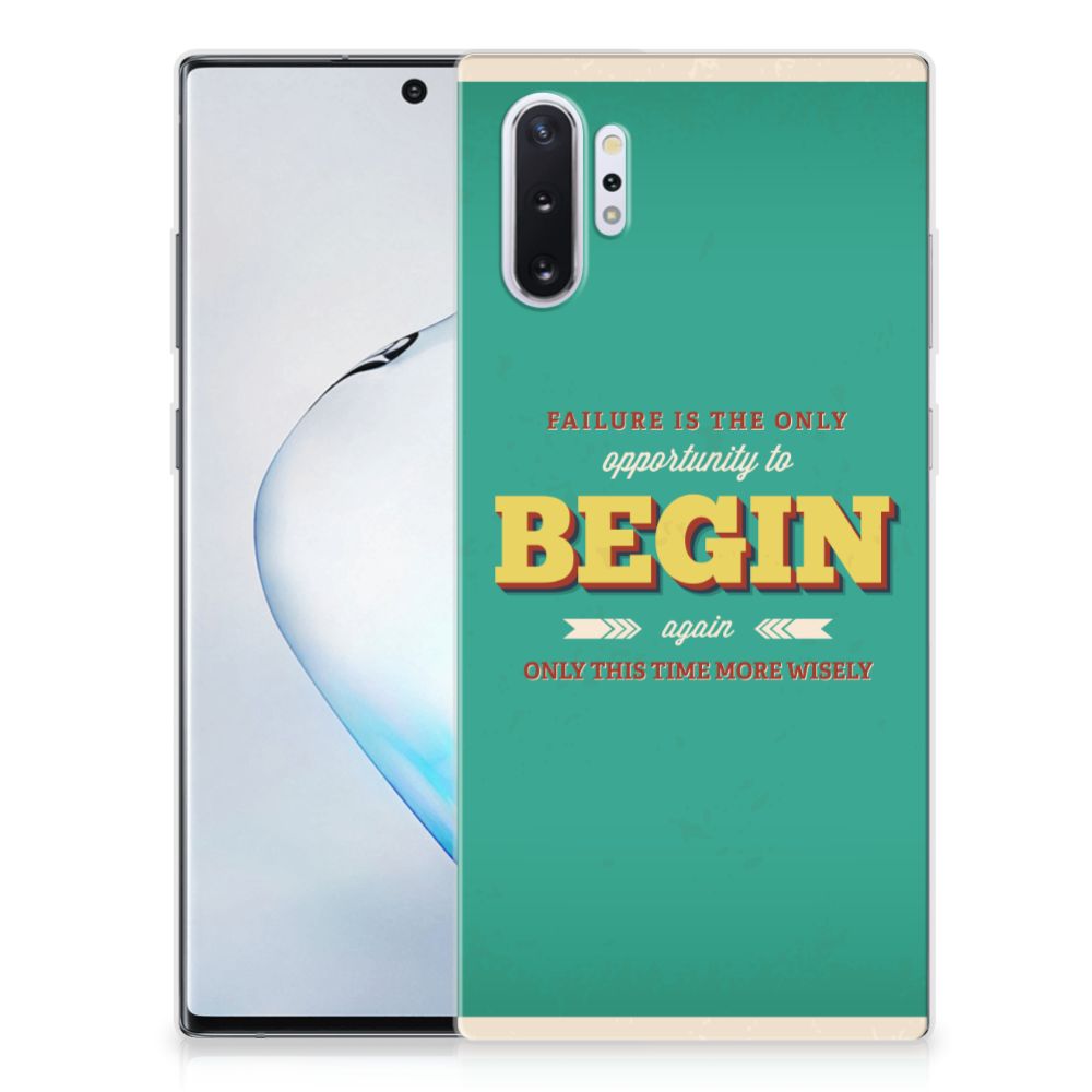 Samsung Galaxy Note 10 Plus Siliconen hoesje met naam Quote Begin