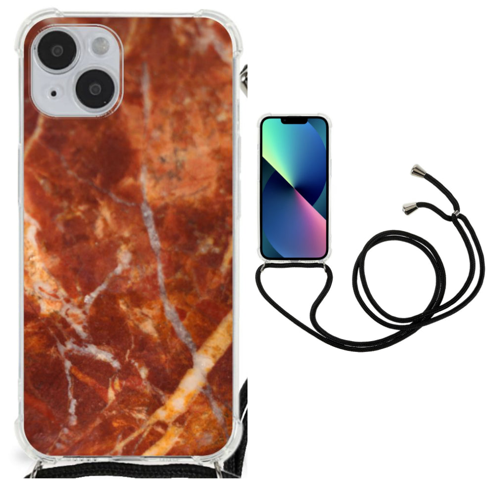 iPhone 14 Plus Anti-Shock Hoesje Marmer Bruin