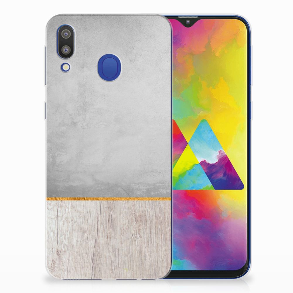 Samsung Galaxy M20 (Power) Bumper Hoesje Wood Concrete