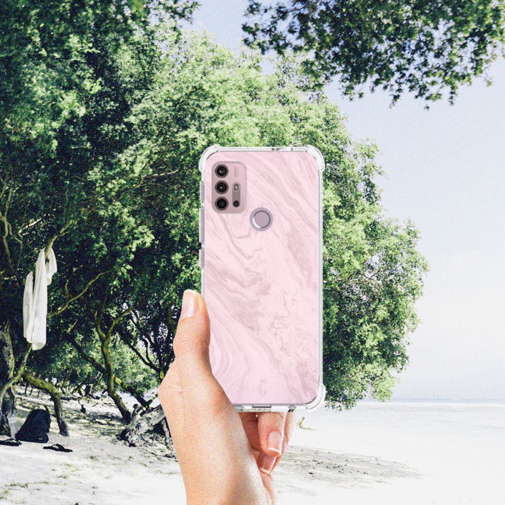 Motorola Moto G30 | G20 | G10 Anti-Shock Hoesje Marble Pink - Origineel Cadeau Vriendin B2C Telecom