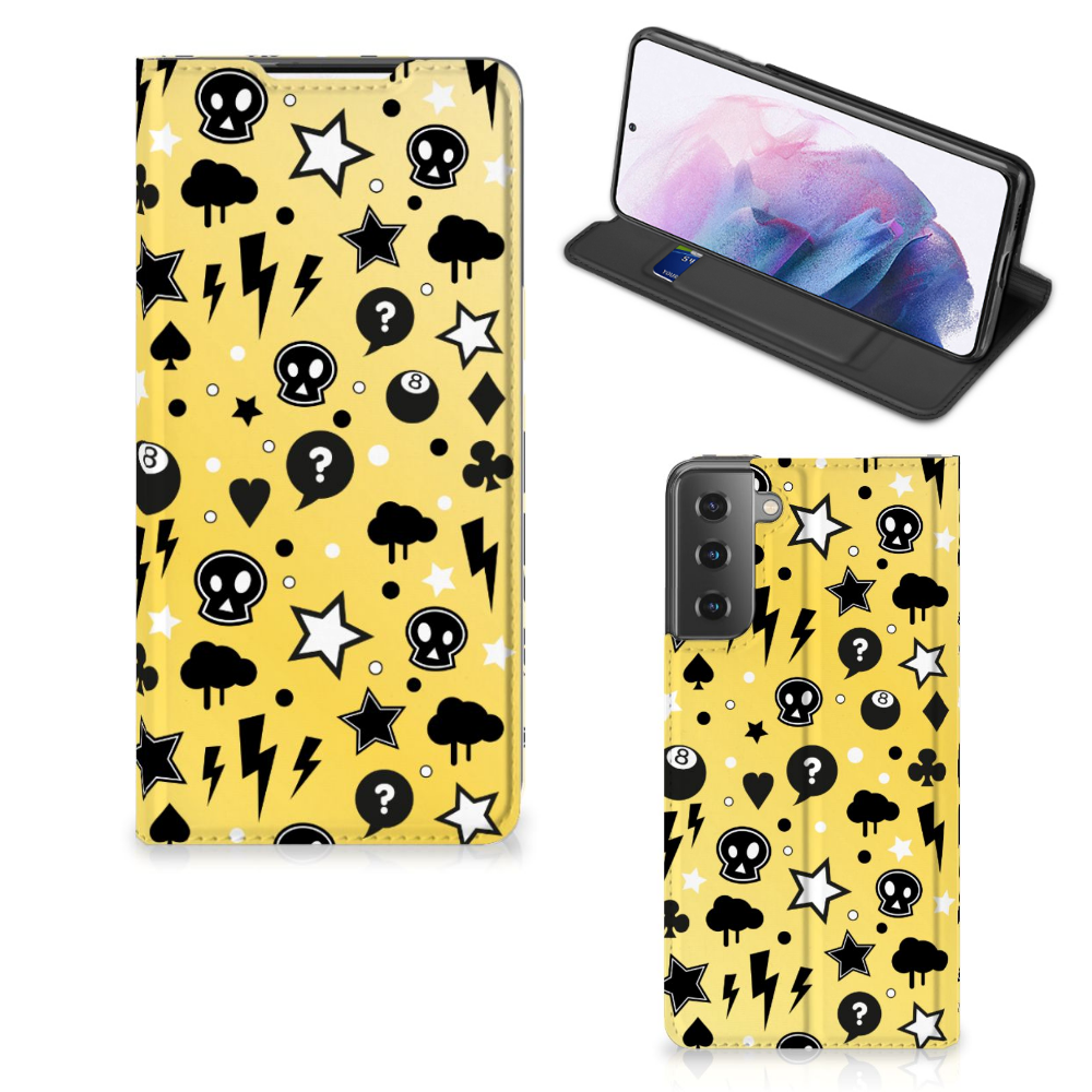 Mobiel BookCase Samsung Galaxy S21 Plus Punk Geel - B2C Telecom