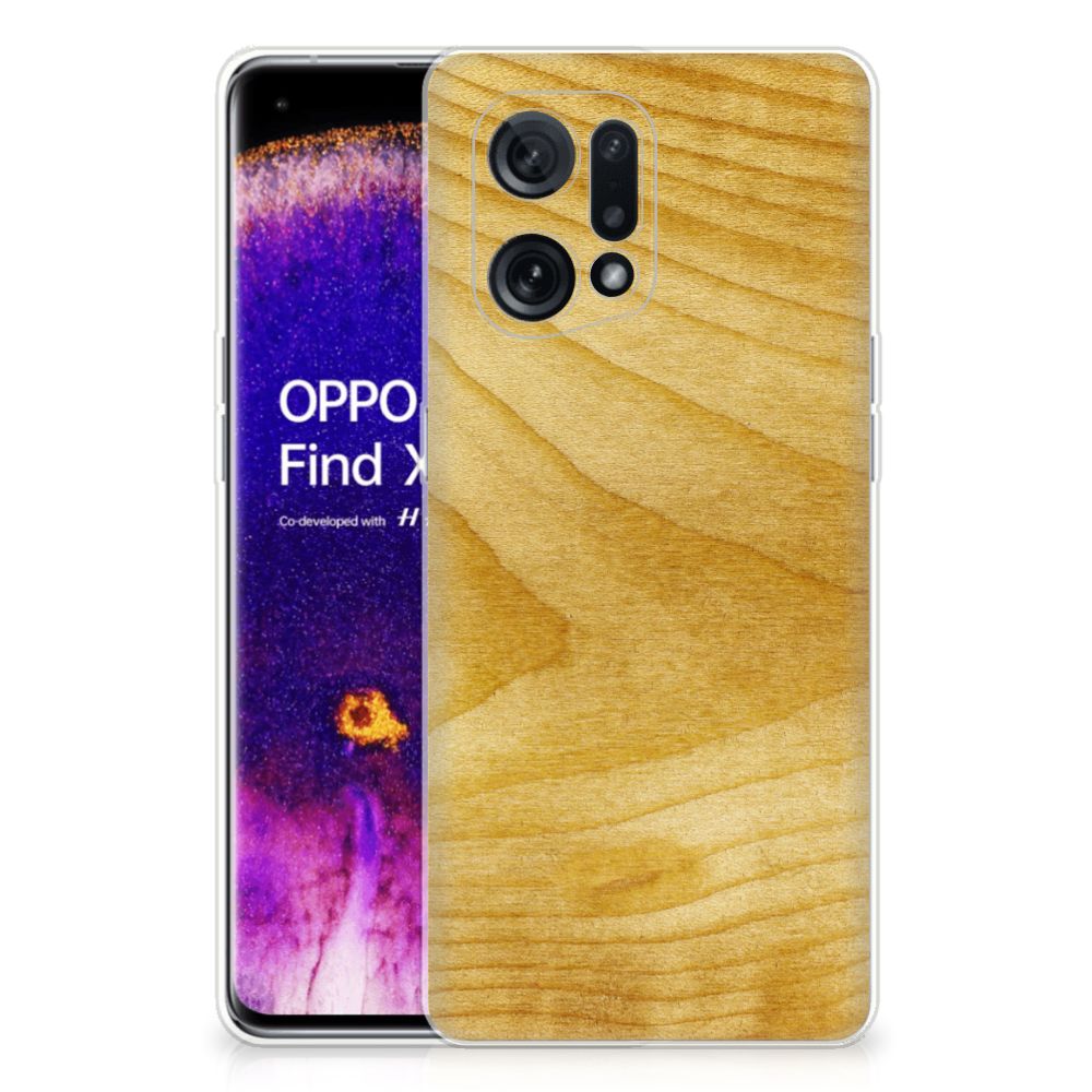 OPPO Find X5 Bumper Hoesje Licht Hout