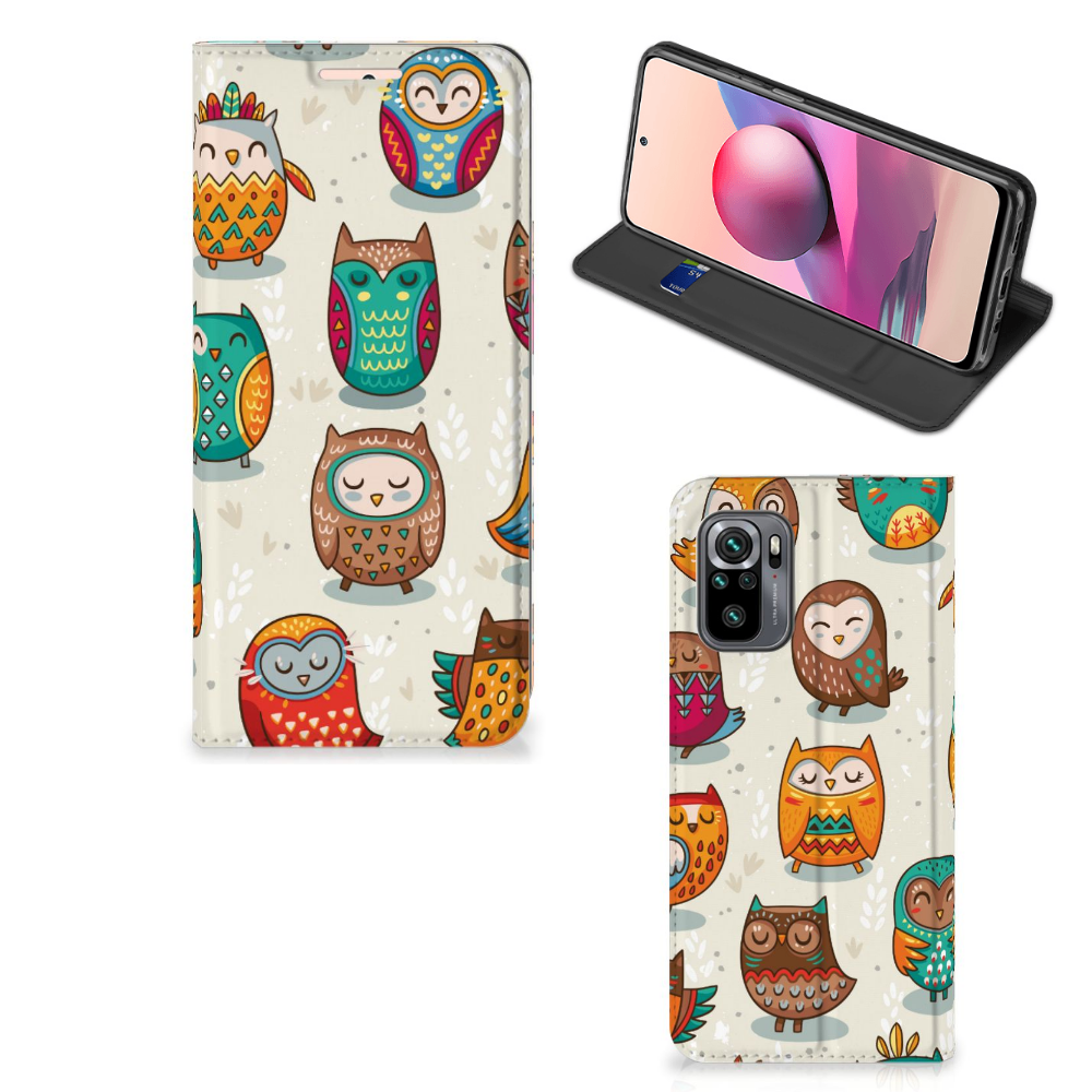 Xiaomi Redmi Note 10 4G | 10S | Poco M5s Hoesje maken Vrolijke Uilen - B2C Telecom