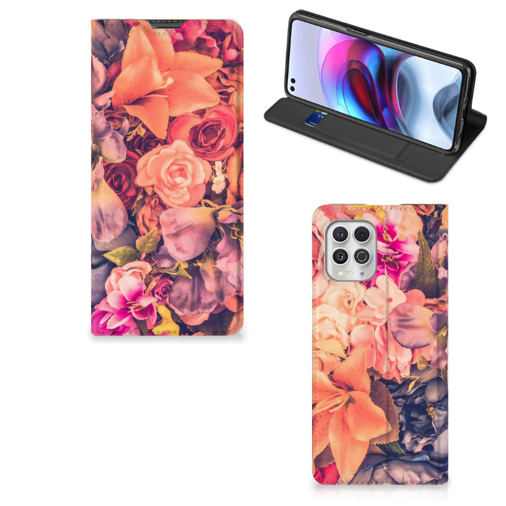 Motorola Moto G100 Smart Cover Bosje Bloemen - B2C Telecom