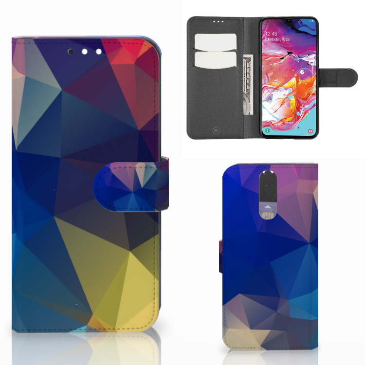 Samsung Galaxy A70 Book Case Polygon Dark