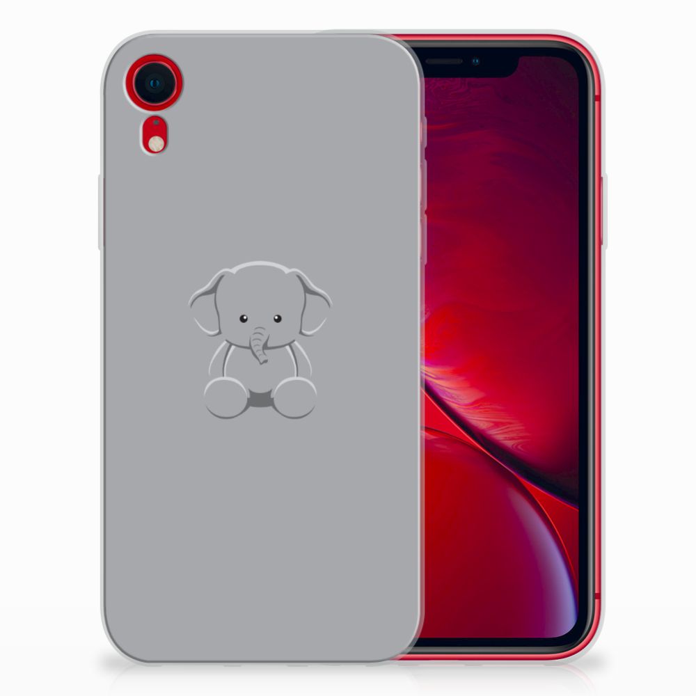 Apple iPhone Xr Telefoonhoesje met Naam Grijs Baby Olifant