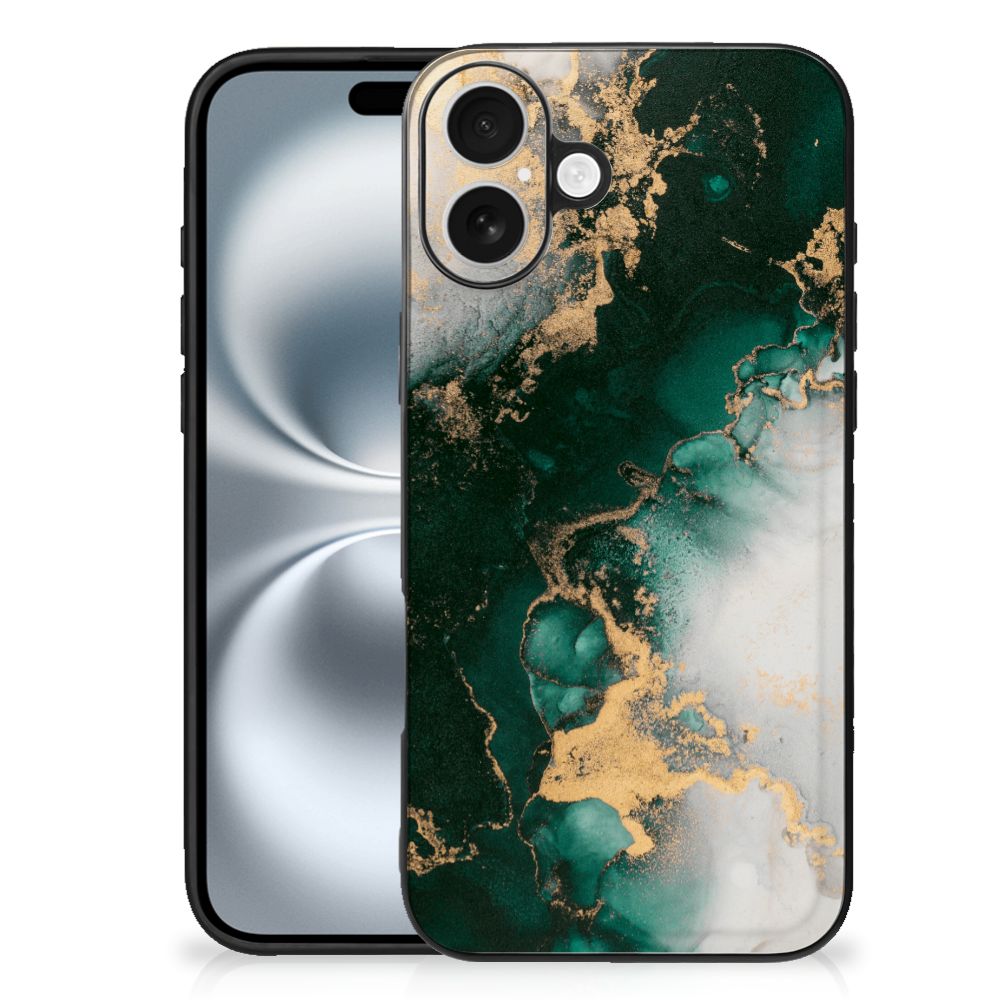 Marmeren Print Telefoonhoesje voor iPhone 16 Plus Marmer Groen