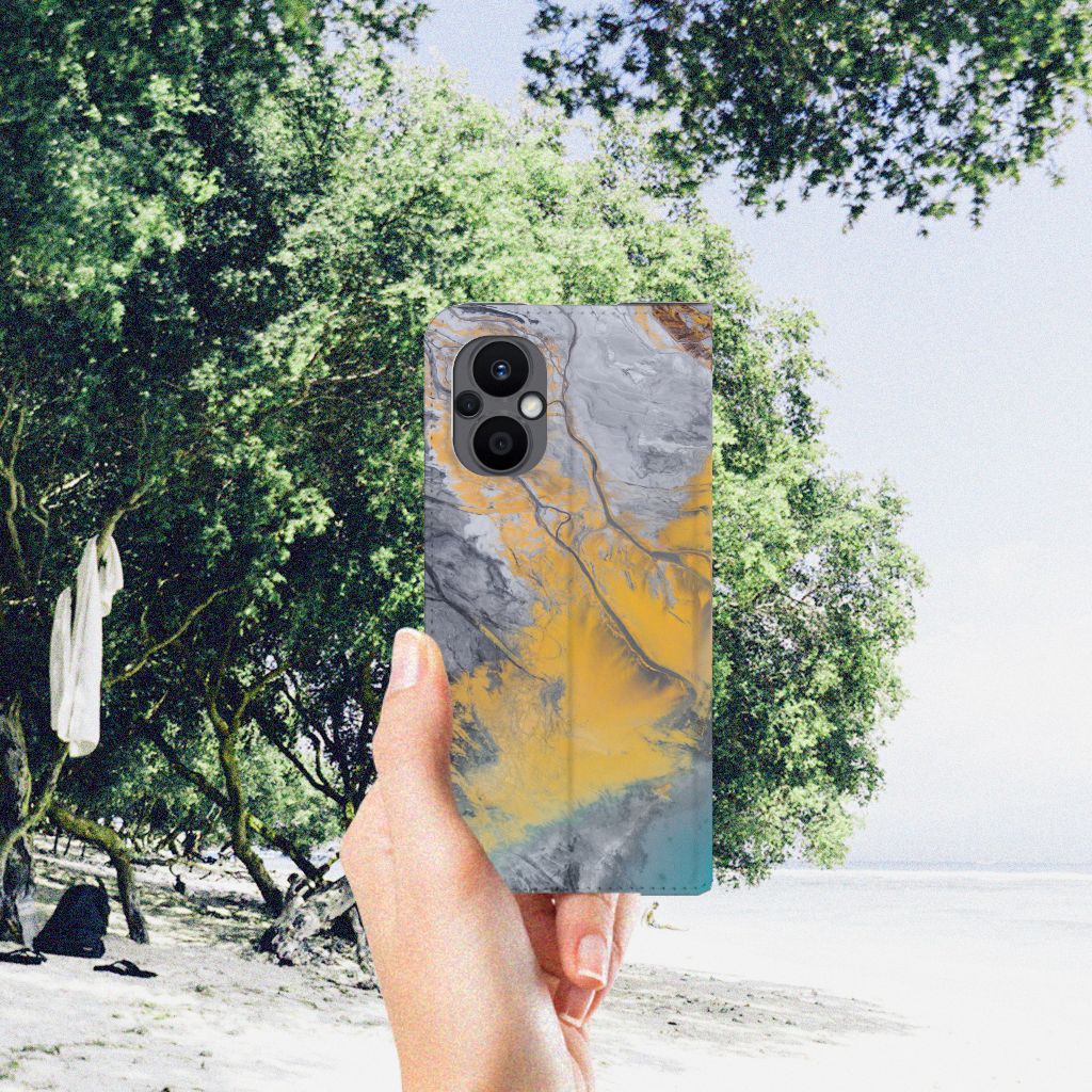 OPPO Reno8 Lite Standcase Marble Blue Gold - B2C Telecom