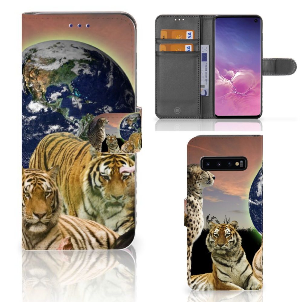 Samsung Galaxy S10 Telefoonhoesje met Pasjes Roofdieren