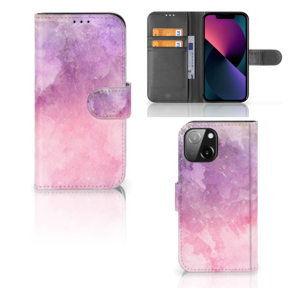 Hoesje iPhone 13 Mini Pink Purple Paint