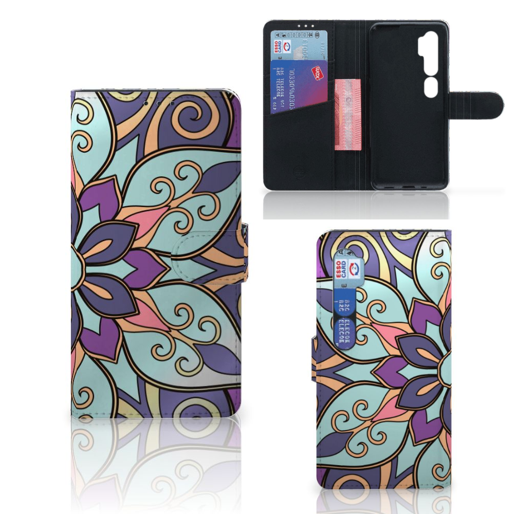 Xiaomi Mi Note 10 Pro Hoesje Purple Flower