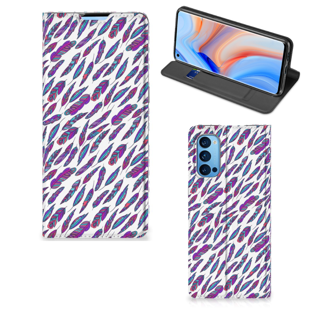 OPPO Reno4 Pro 5G Hoesje met Magneet Feathers Color - B2C Telecom