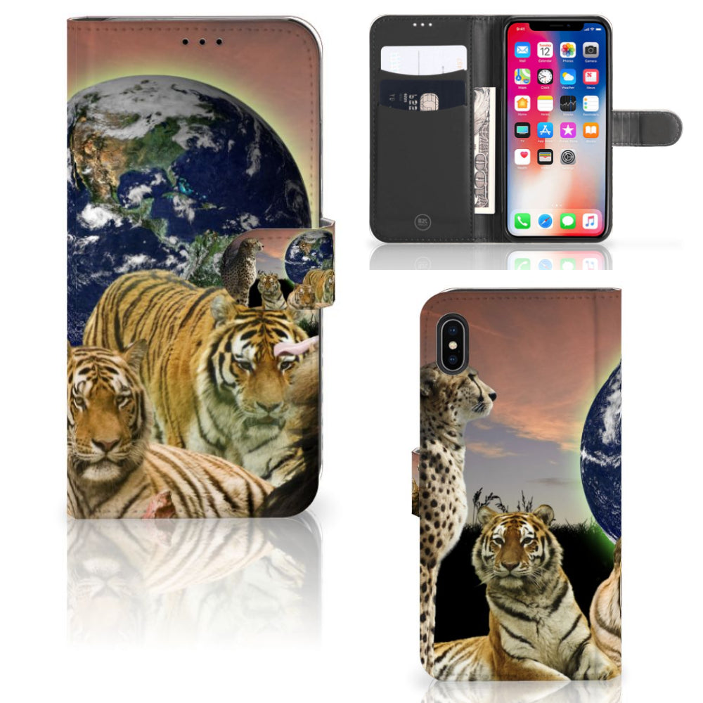 Apple iPhone Xs Max Telefoonhoesje met Pasjes Roofdieren