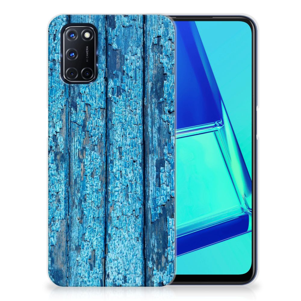 OPPO A52 | A72 Bumper Hoesje Wood Blue