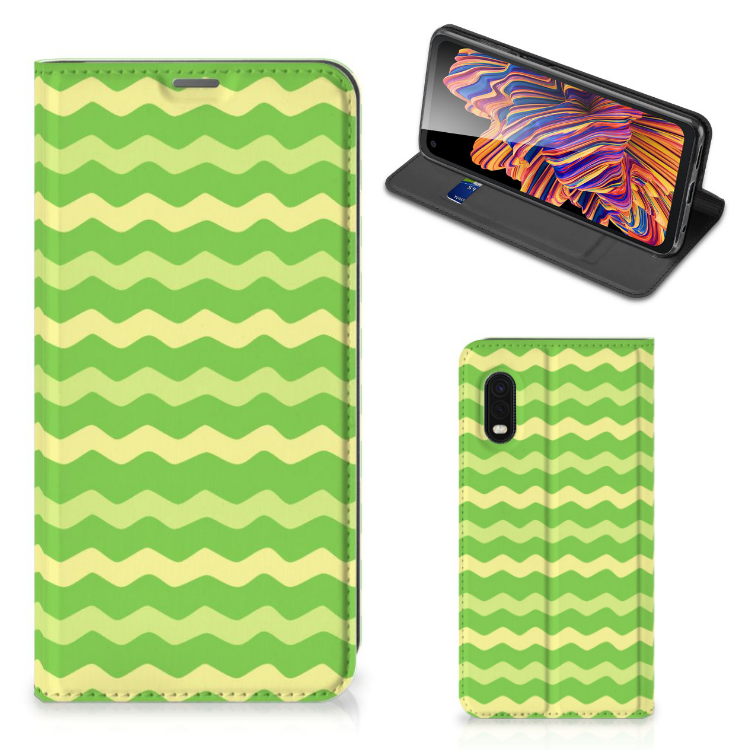Samsung Xcover Pro Hoesje met Magneet Waves Green - B2C Telecom