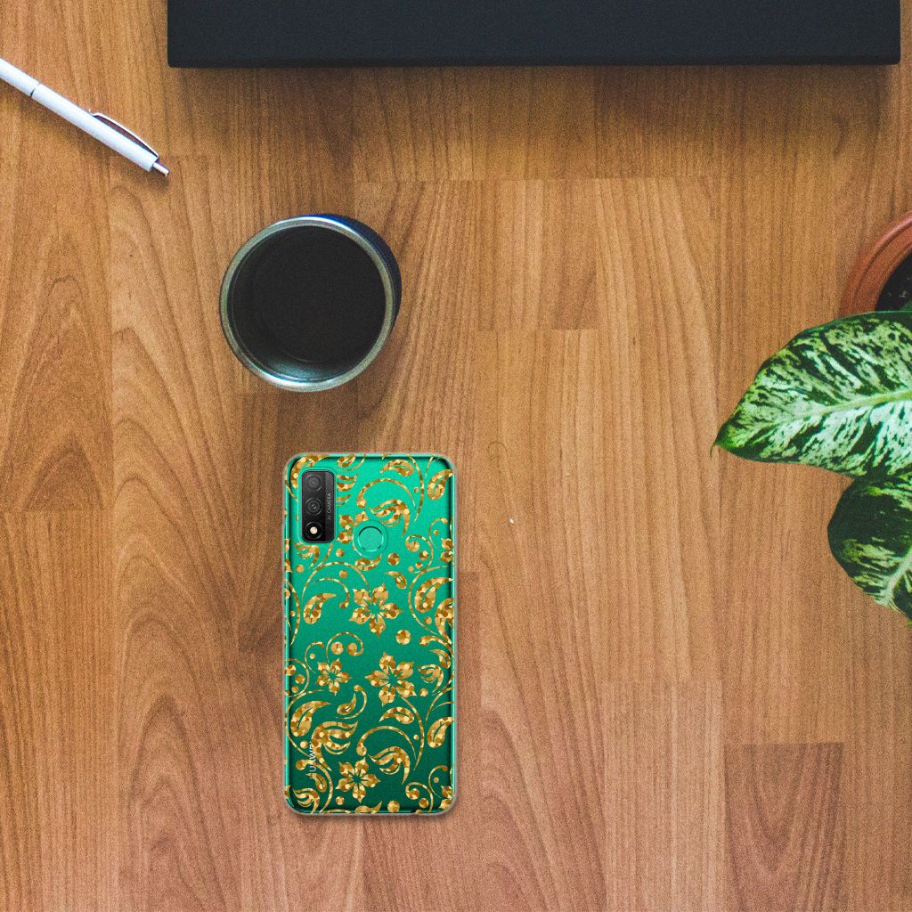 Huawei P Smart 2020 TPU Case Gouden Bloemen B2C Telecom