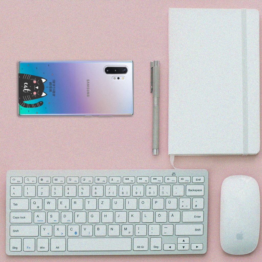 Samsung Galaxy Note 10 Plus Telefoonhoesje met Naam Cat Good Day