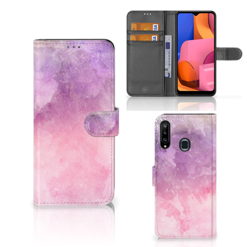Hoesje Samsung Galaxy A20s Pink Purple Paint