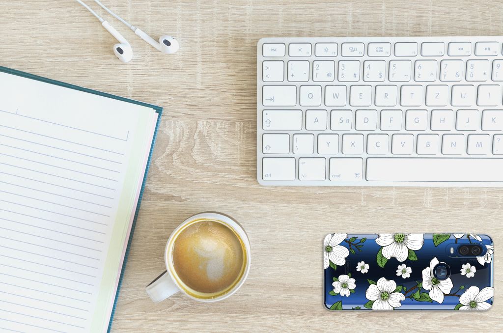 Motorola One Vision TPU Case Dogwood Flowers