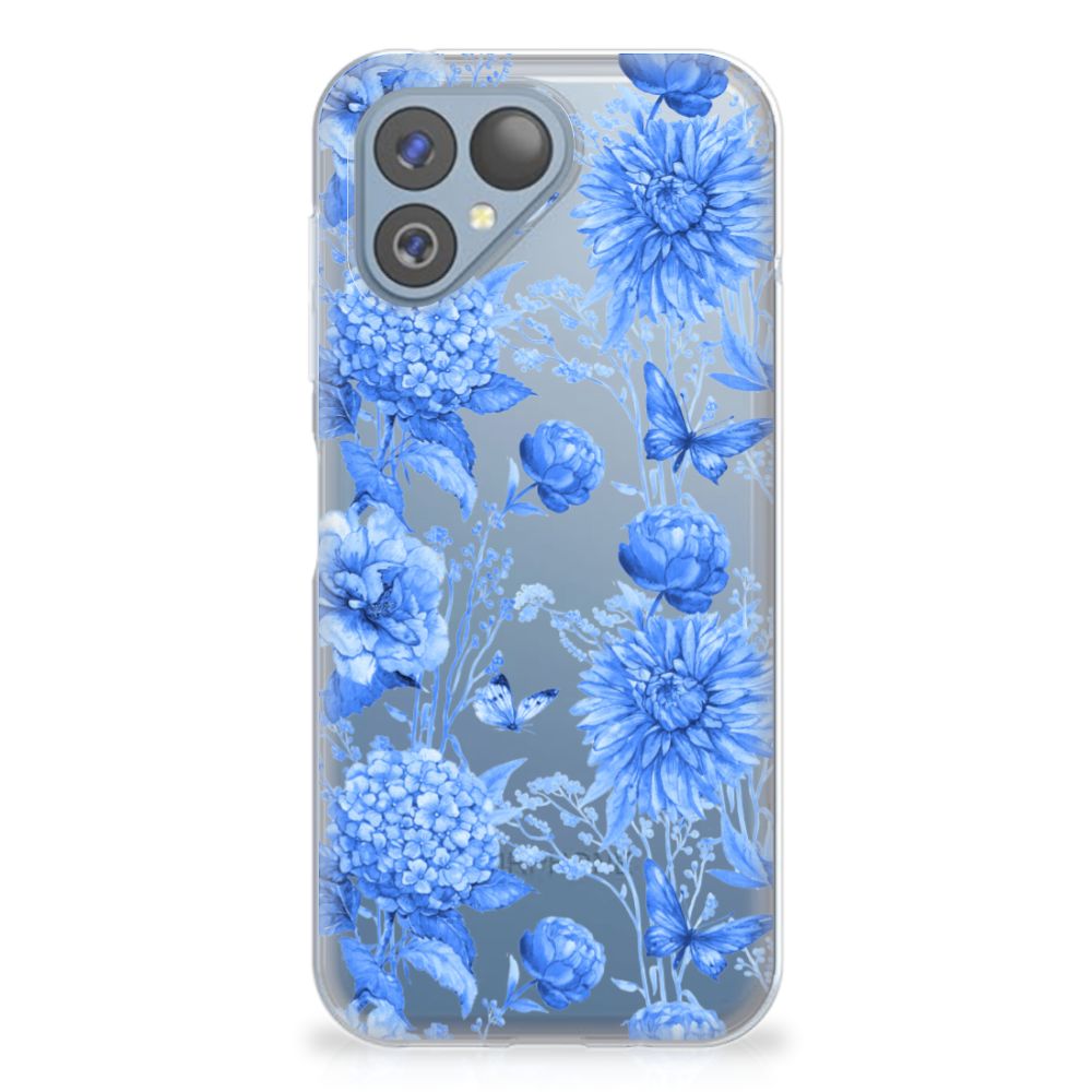 TPU Case voor Fairphone 5 Flowers Blue