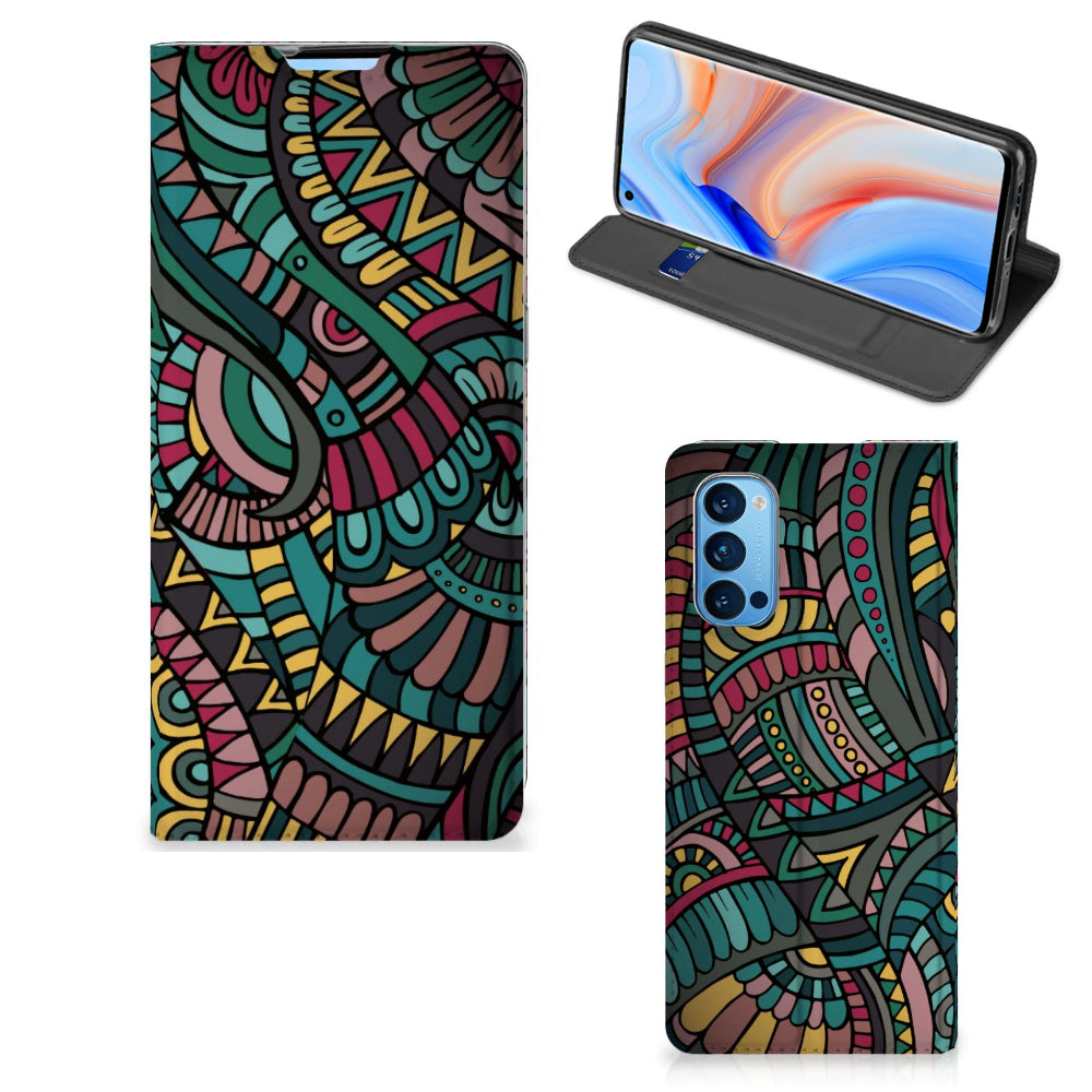 OPPO Reno4 Pro 5G Hoesje met Magneet Aztec