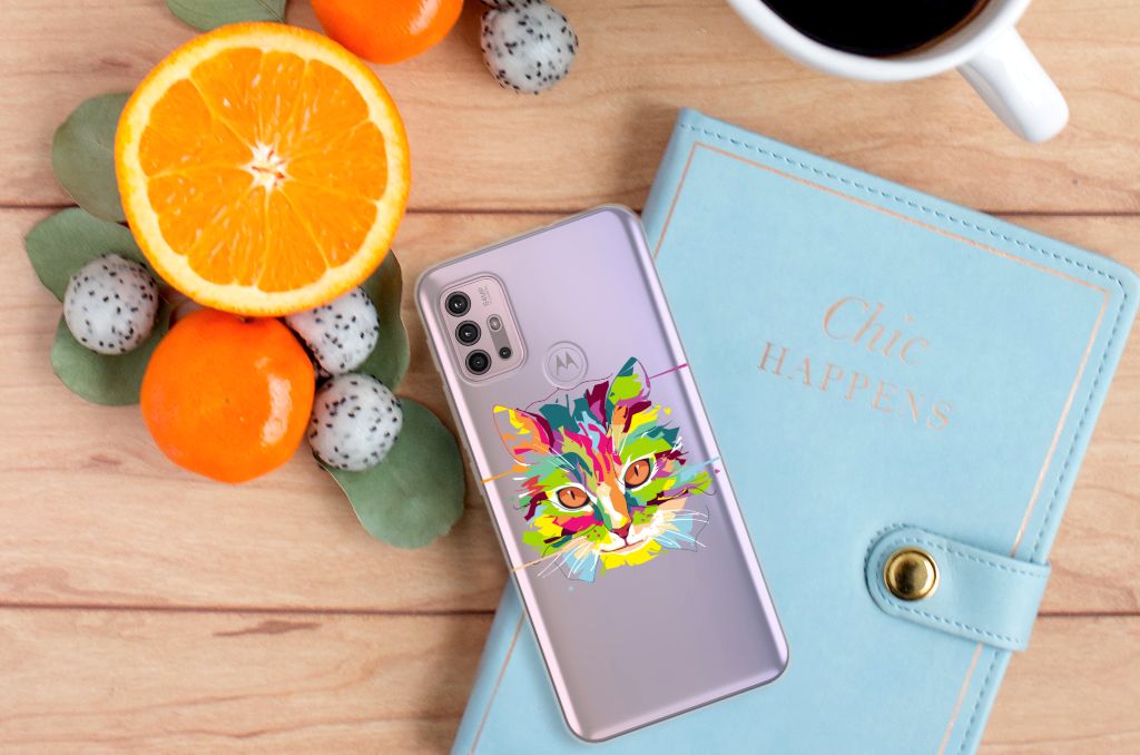 Motorola Moto G30 | G10 Telefoonhoesje met Naam Cat Color B2C Telecom