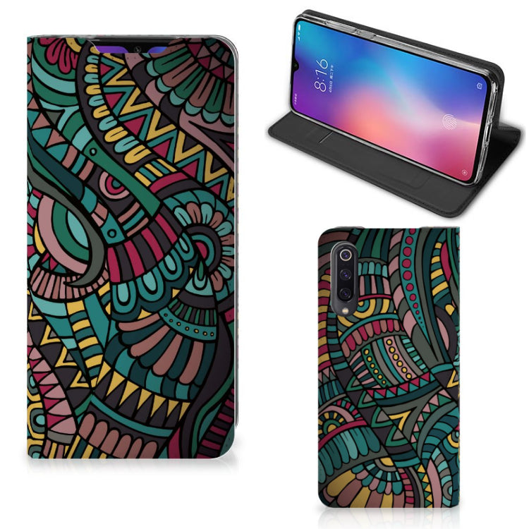Xiaomi Mi 9 Hoesje met Magneet Aztec