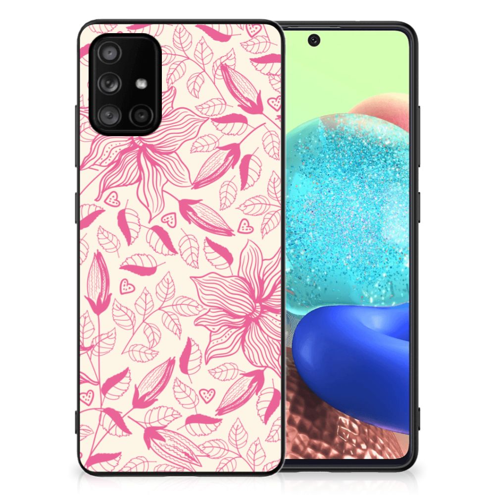 Samsung Galaxy A71 Bloemen Hoesje Pink Flowers