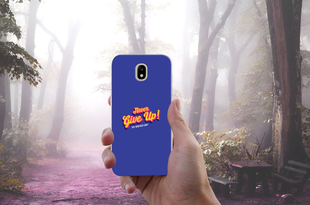Samsung Galaxy J5 2017 Siliconen hoesje met naam Never Give Up