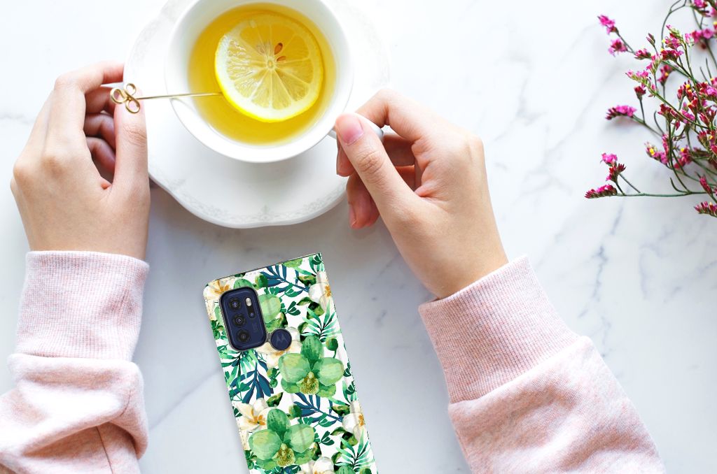 Motorola Moto G60s Smart Cover Orchidee Groen - B2C Telecom