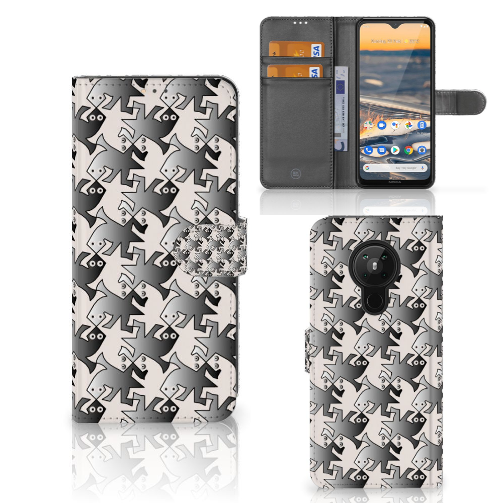 Nokia 5.3 Telefoonhoesje met Pasjes Salamander Grey