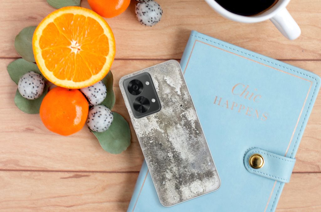 OnePlus Nord 2T TPU Siliconen Hoesje Beton Print B2C Telecom