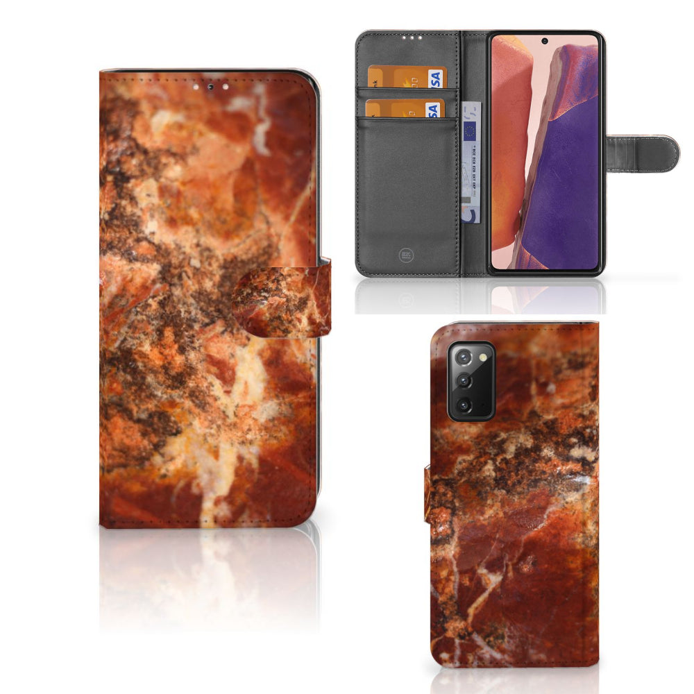 Samsung Galaxy Note 20 Bookcase Marmer Bruin