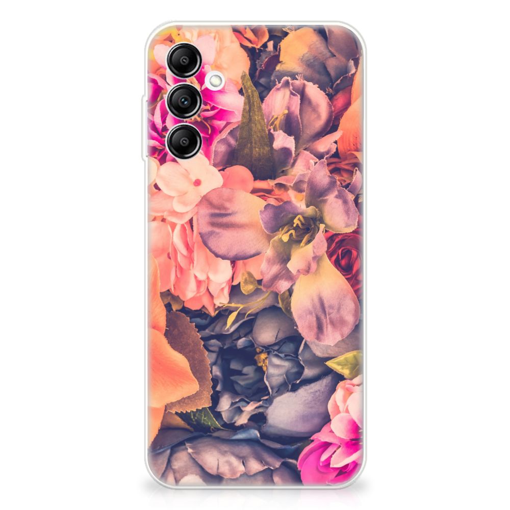 Samsung Galaxy A14 5G TPU Case Bosje Bloemen met kleurrijke oranje, paarse en roze bloemenprint.