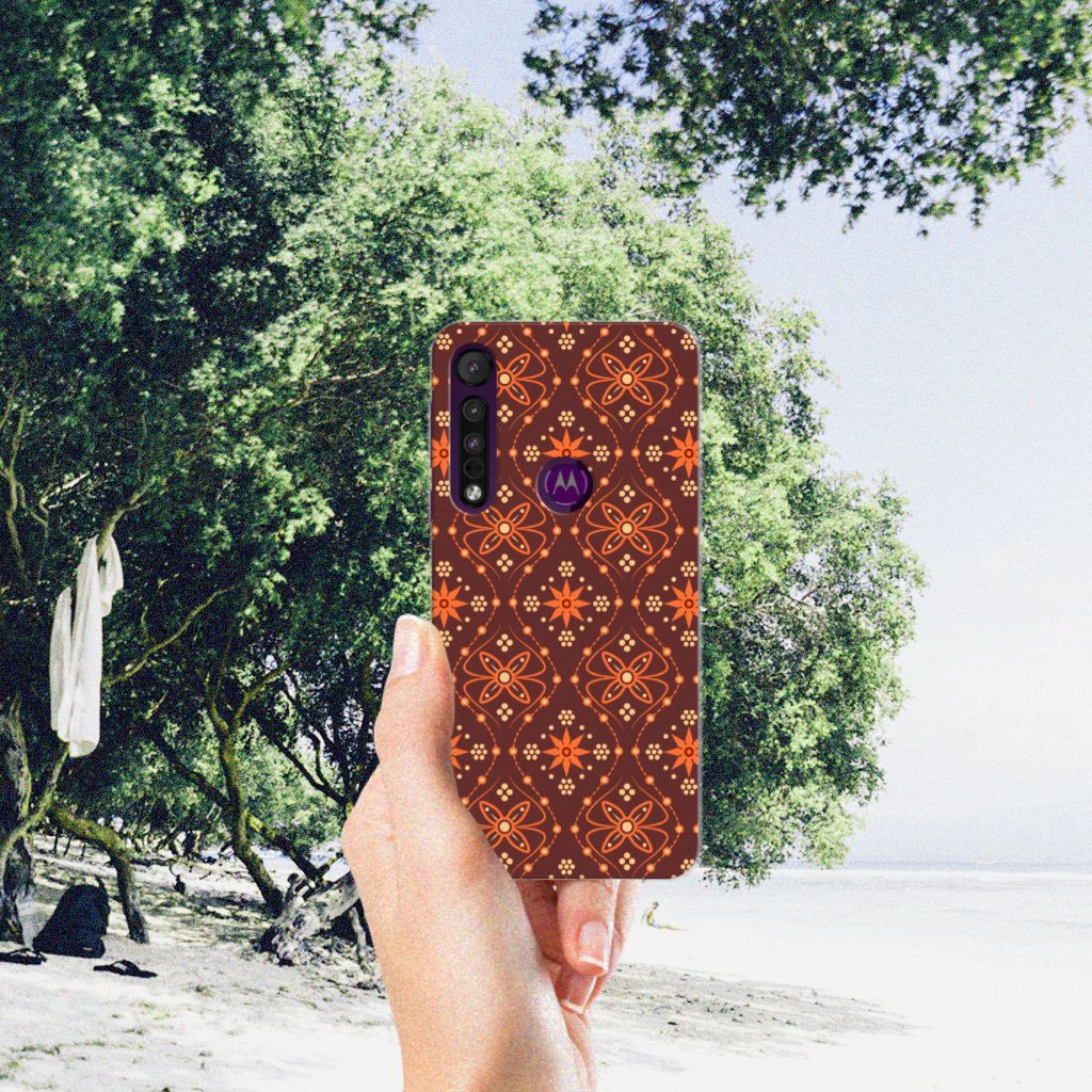 Motorola One Macro TPU bumper Batik Brown B2C Telecom