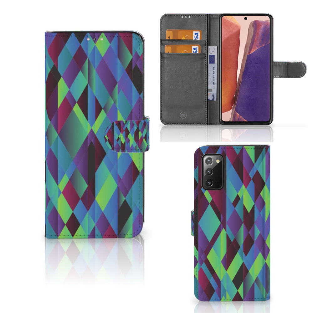 Samsung Galaxy Note 20 Book Case Abstract Green Blue